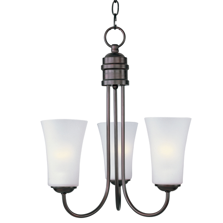 MAXIM Logan 3-Light 17" Wide Oil Rubbed Bronze Chandelier 10043FTOI